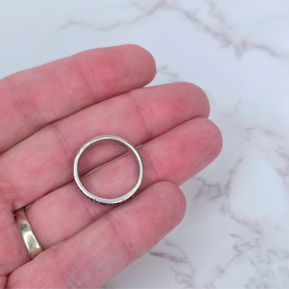 Vintage 925 Sterling Silver Elephant Parade Eternity Band Ring Size 6.25 3.2g - Picture 6 of 9